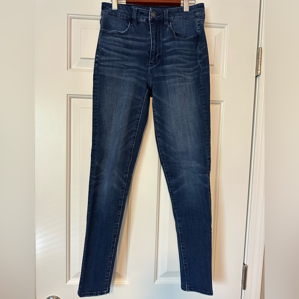American Eagle Outfitters Dark Blue Super Hi-Rise Jegging
